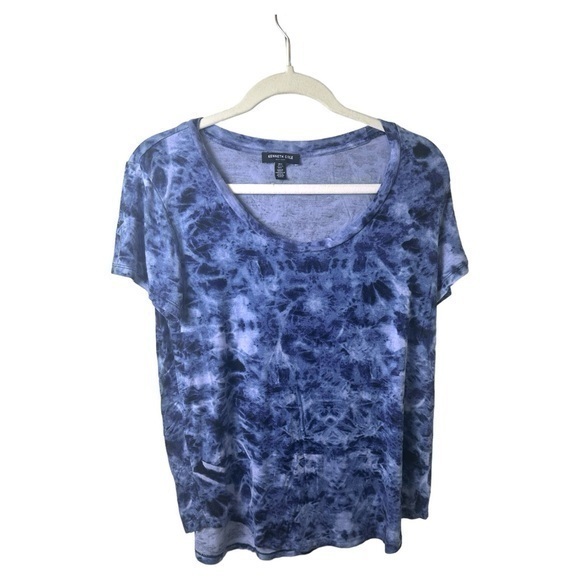Kenneth Cole New York Tops - Kenneth Cole Shirt Womens Large Tee Short Sleeve Tie Dye Marble All Over Soft